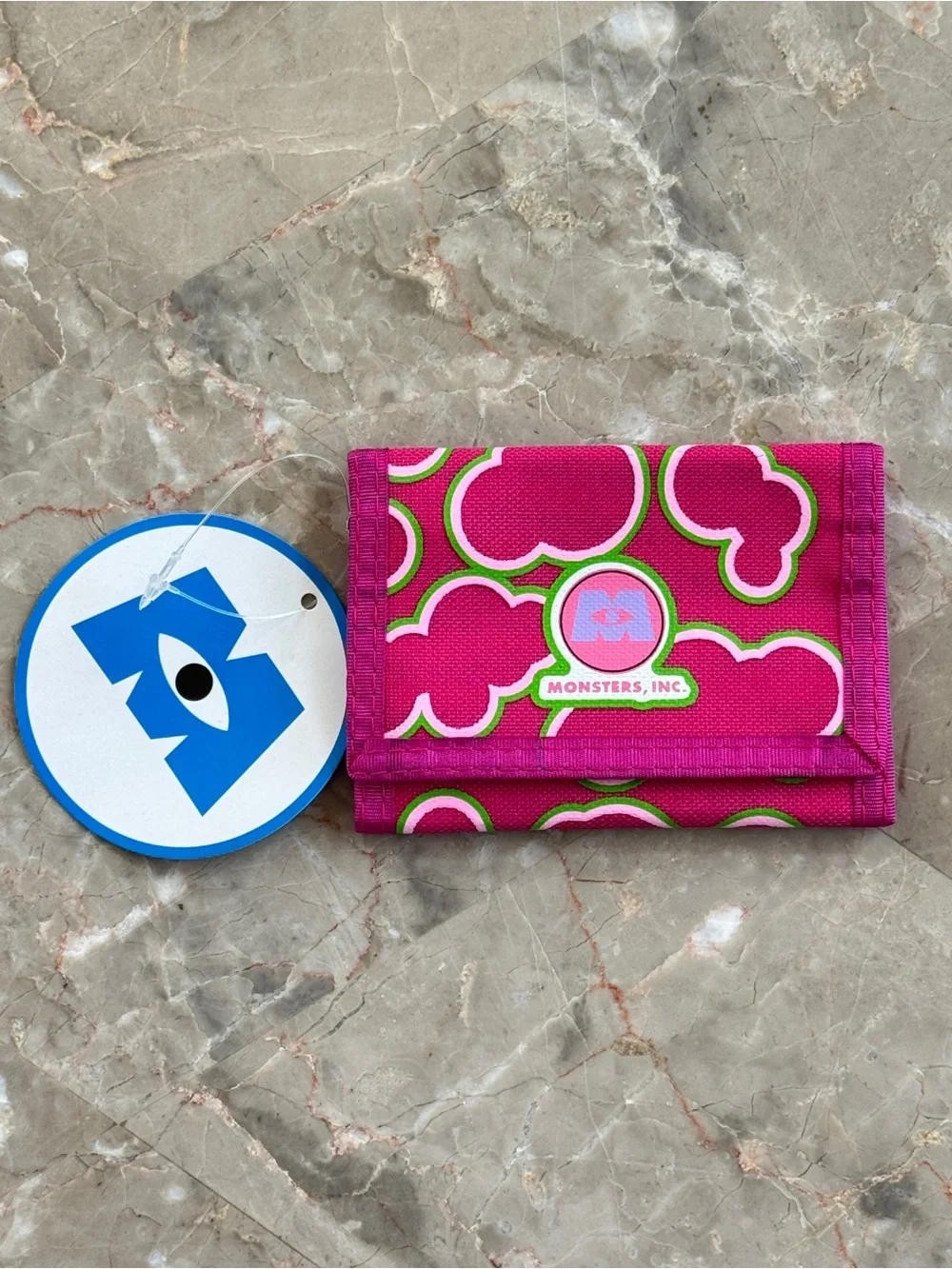 Kids Pink Monsters Inc. Wallet with Character Patches